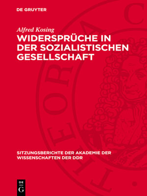 cover image of Widersprüche in der sozialistischen Gesellschaft